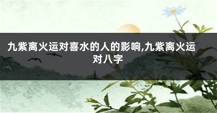 九紫离火运对喜水的人的影响,九紫离火运对八字