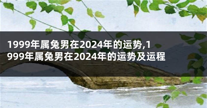 1999年属兔男在2024年的运势,1999年属兔男在2024年的运势及运程