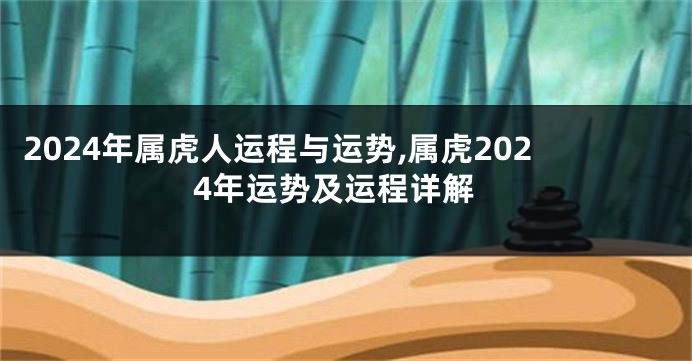 2024年属虎人运程与运势,属虎2024年运势及运程详解