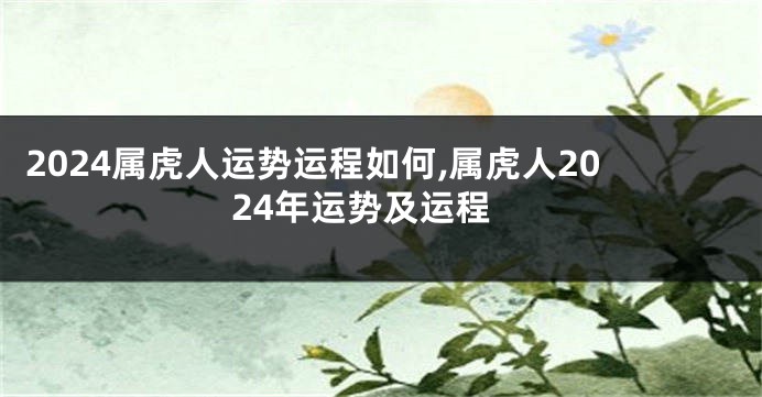 2024属虎人运势运程如何,属虎人2024年运势及运程