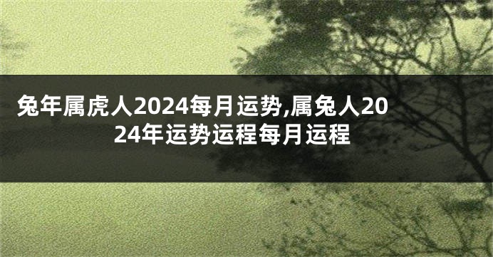 兔年属虎人2024每月运势,属兔人2024年运势运程每月运程