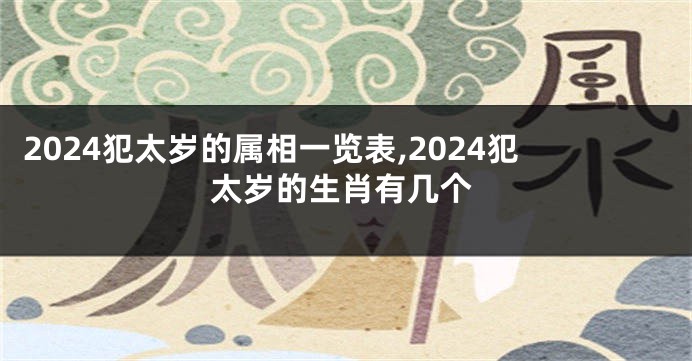 2024犯太岁的属相一览表,2024犯太岁的生肖有几个