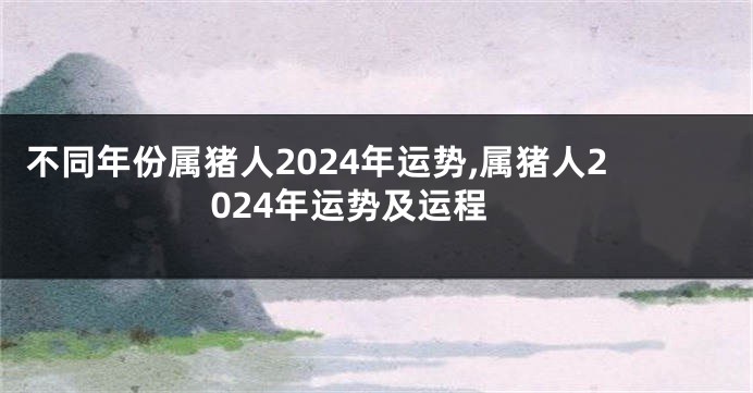 不同年份属猪人2024年运势,属猪人2024年运势及运程