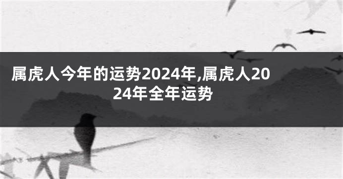 属虎人今年的运势2024年,属虎人2024年全年运势