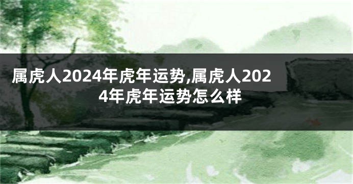 属虎人2024年虎年运势,属虎人2024年虎年运势怎么样