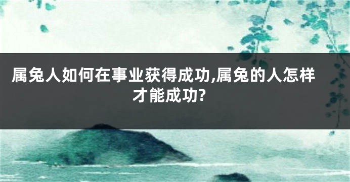 属兔人如何在事业获得成功,属兔的人怎样才能成功?