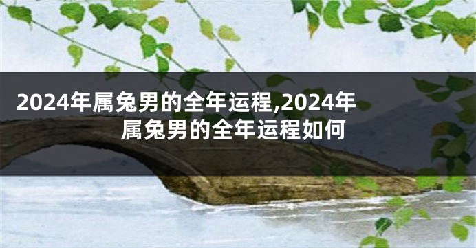 2024年属兔男的全年运程,2024年属兔男的全年运程如何