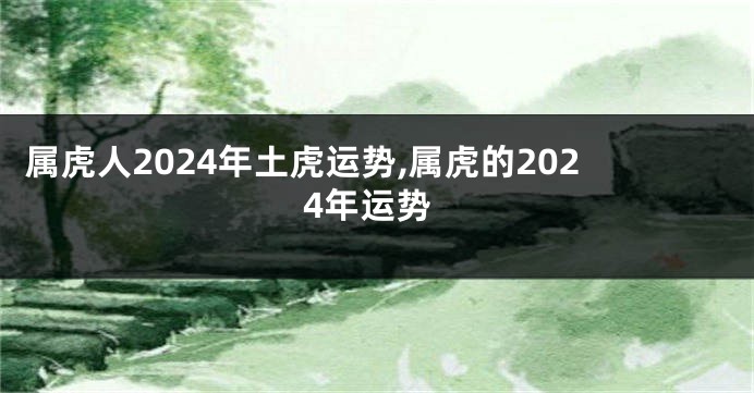 属虎人2024年土虎运势,属虎的2024年运势