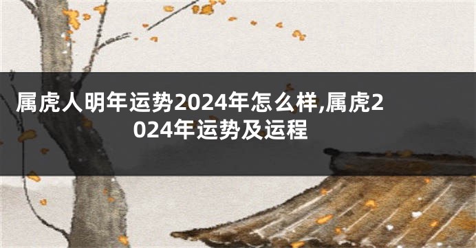 属虎人明年运势2024年怎么样,属虎2024年运势及运程