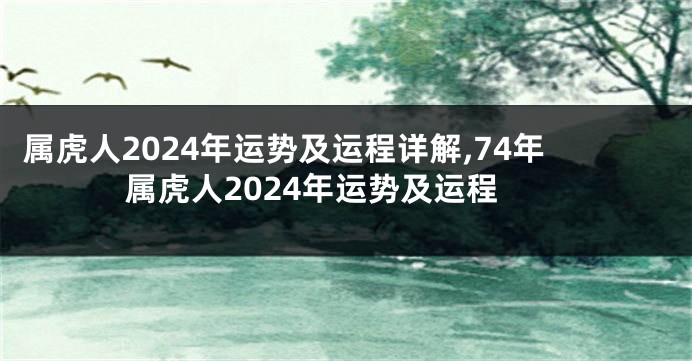 属虎人2024年运势及运程详解,74年属虎人2024年运势及运程