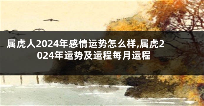 属虎人2024年感情运势怎么样,属虎2024年运势及运程每月运程