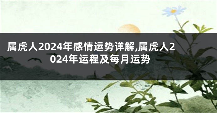 属虎人2024年感情运势详解,属虎人2024年运程及每月运势