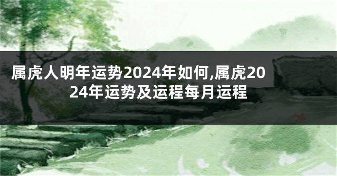 属虎人明年运势2024年如何,属虎2024年运势及运程每月运程