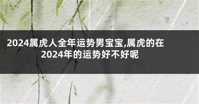 2024属虎人全年运势男宝宝,属虎的在2024年的运势好不好呢