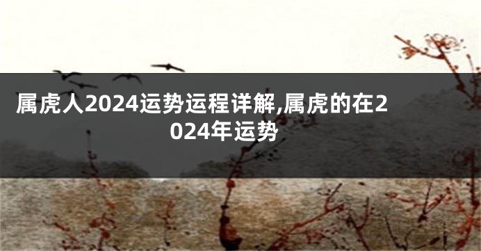 属虎人2024运势运程详解,属虎的在2024年运势