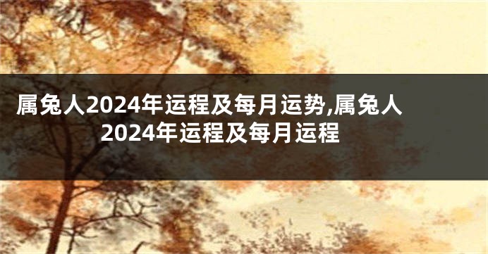 属兔人2024年运程及每月运势,属兔人2024年运程及每月运程