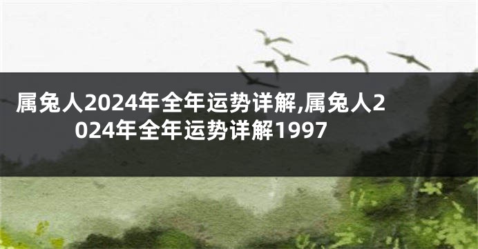 属兔人2024年全年运势详解,属兔人2024年全年运势详解1997