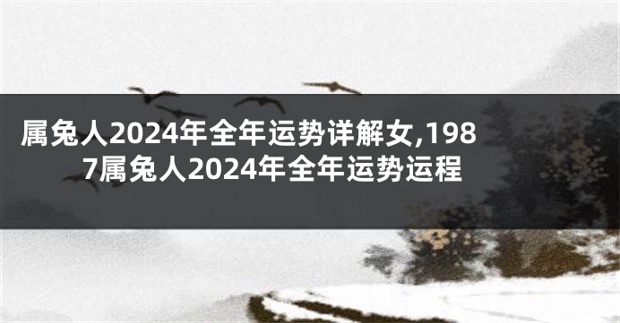 属兔人2024年全年运势详解女,1987属兔人2024年全年运势运程