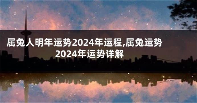 属兔人明年运势2024年运程,属兔运势2024年运势详解