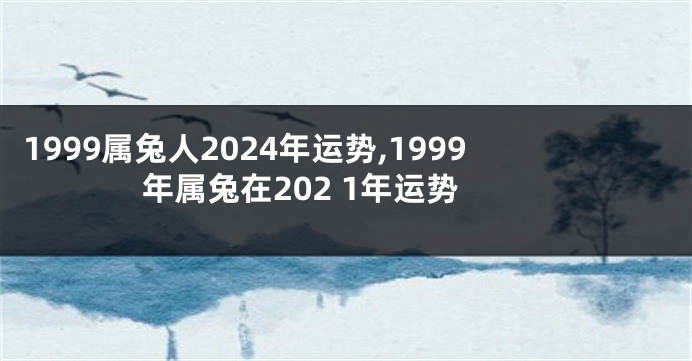 1999属兔人2024年运势,1999年属兔在202 1年运势