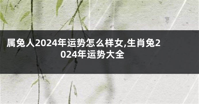 属兔人2024年运势怎么样女,生肖兔2024年运势大全