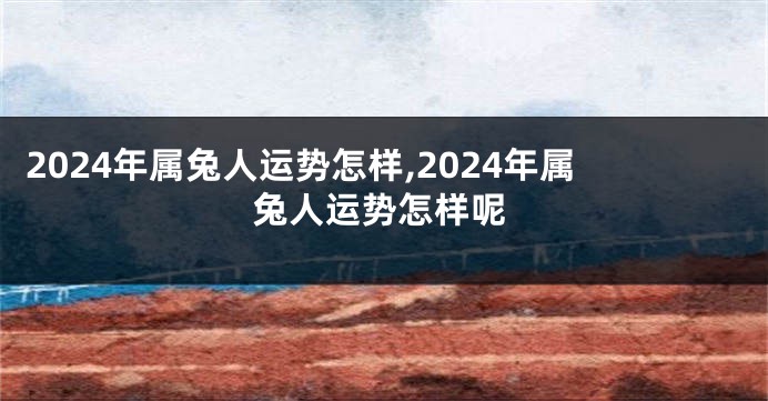 2024年属兔人运势怎样,2024年属兔人运势怎样呢