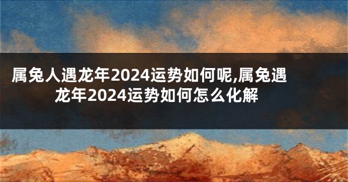 属兔人遇龙年2024运势如何呢,属兔遇龙年2024运势如何怎么化解