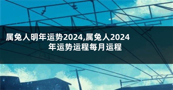 属兔人明年运势2024,属兔人2024年运势运程每月运程