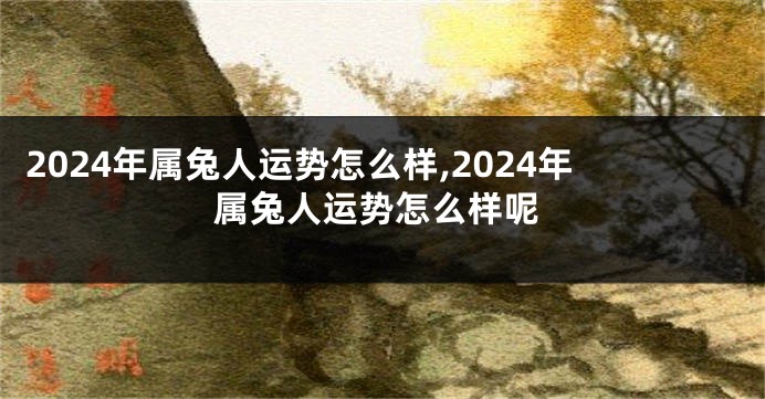 2024年属兔人运势怎么样,2024年属兔人运势怎么样呢