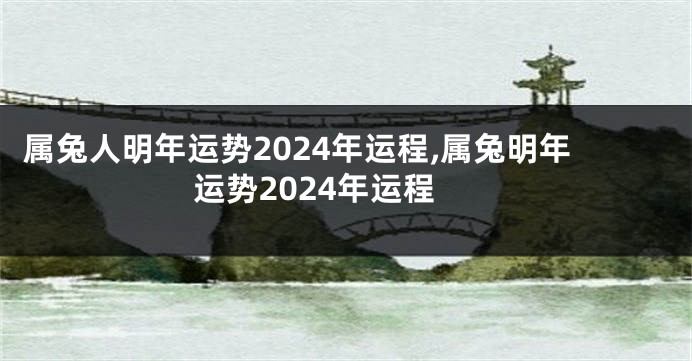 属兔人明年运势2024年运程,属兔明年运势2024年运程