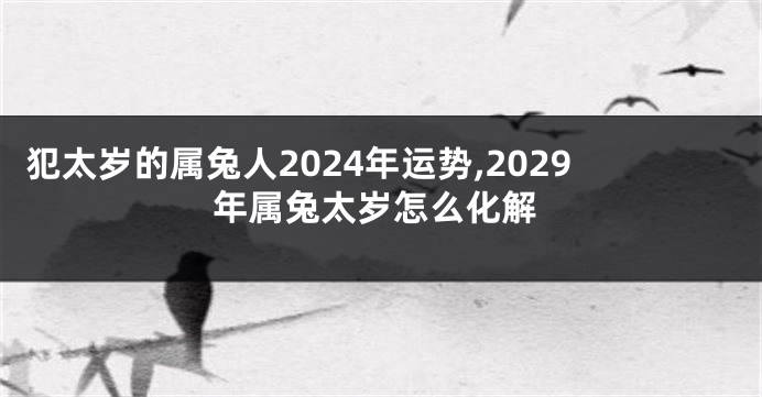 犯太岁的属兔人2024年运势,2029年属兔太岁怎么化解