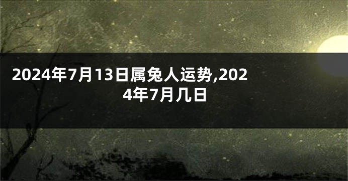 2024年7月13日属兔人运势,2024年7月几日