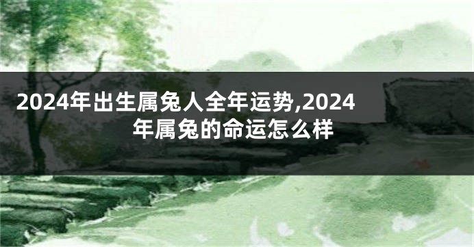 2024年出生属兔人全年运势,2024年属兔的命运怎么样