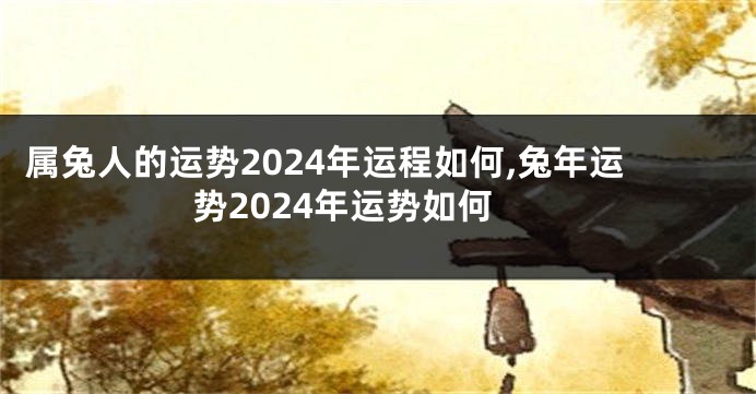 属兔人的运势2024年运程如何,兔年运势2024年运势如何