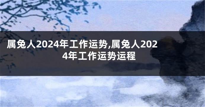 属兔人2024年工作运势,属兔人2024年工作运势运程