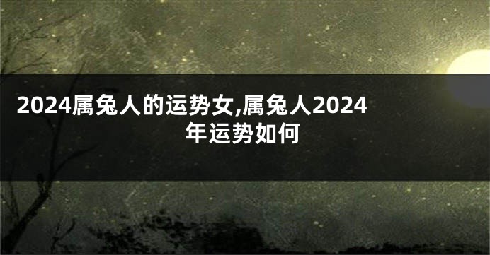 2024属兔人的运势女,属兔人2024年运势如何