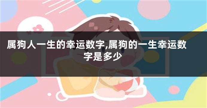 属狗人一生的幸运数字,属狗的一生幸运数字是多少