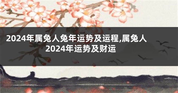 2024年属兔人兔年运势及运程,属兔人2024年运势及财运