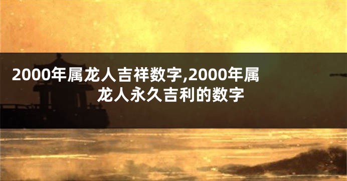 2000年属龙人吉祥数字,2000年属龙人永久吉利的数字