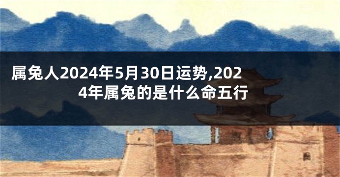 属兔人2024年5月30日运势,2024年属兔的是什么命五行