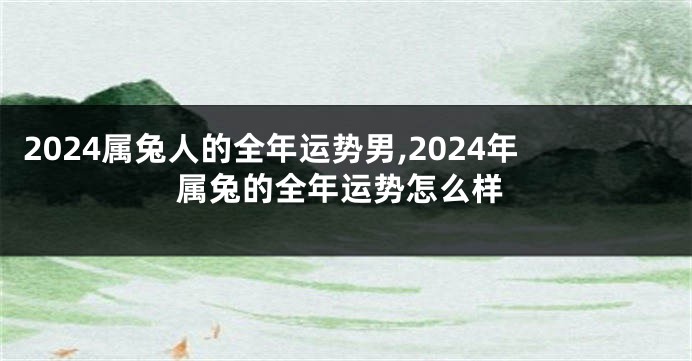 2024属兔人的全年运势男,2024年属兔的全年运势怎么样