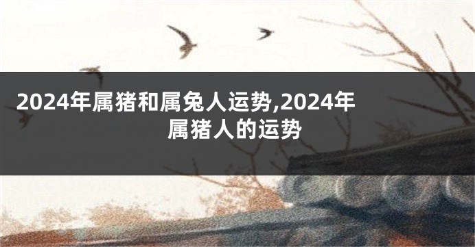 2024年属猪和属兔人运势,2024年属猪人的运势