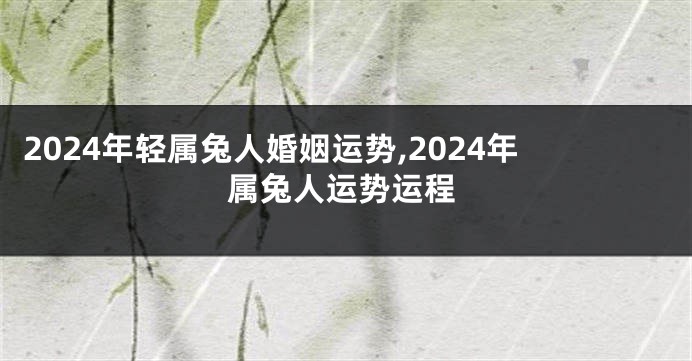 2024年轻属兔人婚姻运势,2024年属兔人运势运程