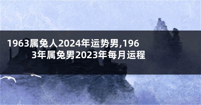 1963属兔人2024年运势男,1963年属兔男2023年每月运程