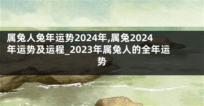 属兔人兔年运势2024年,属兔2024年运势及运程_2023年属兔人的全年运势