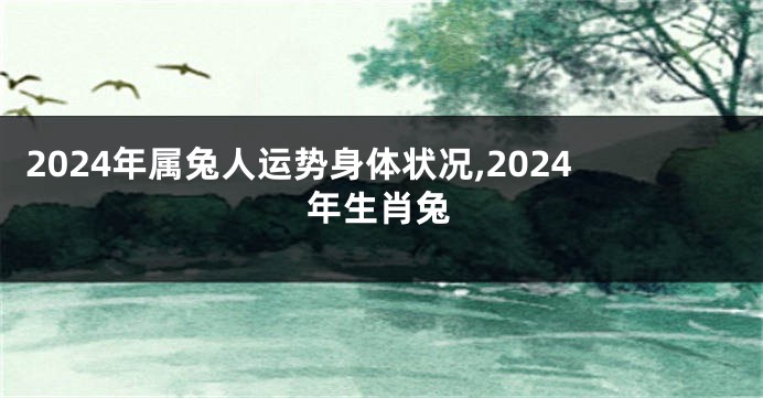 2024年属兔人运势身体状况,2024年生肖兔