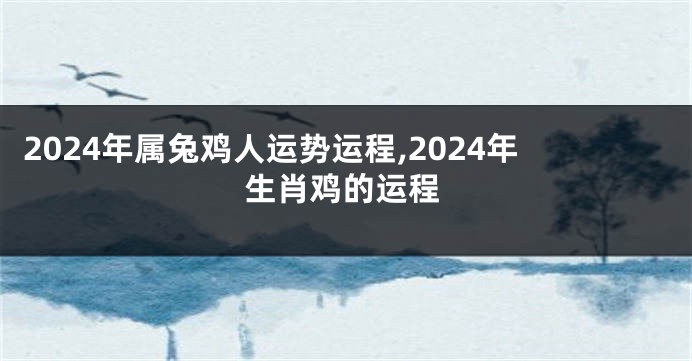 2024年属兔鸡人运势运程,2024年生肖鸡的运程