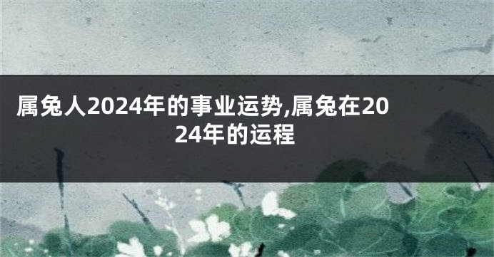 属兔人2024年的事业运势,属兔在2024年的运程