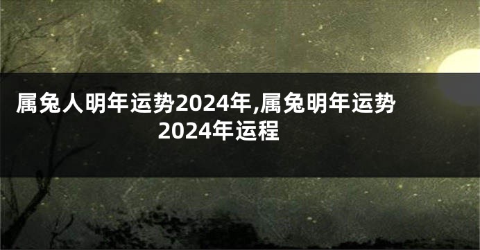 属兔人明年运势2024年,属兔明年运势2024年运程