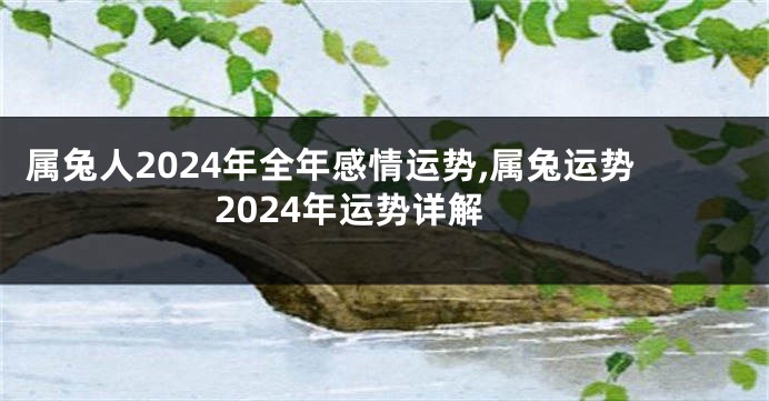 属兔人2024年全年感情运势,属兔运势2024年运势详解